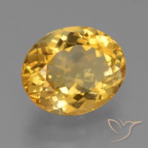 9,17 ctw natürlicher Tiefes Goldorange Citrin, Oval, VS
