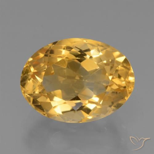 4.10ct Natürlicher Tiefes Goldorange Citrin, Oval, VVS