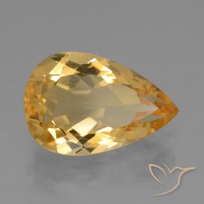 9,17 ctw natürlicher Golden Citrin, Birnenform, VVS-VS