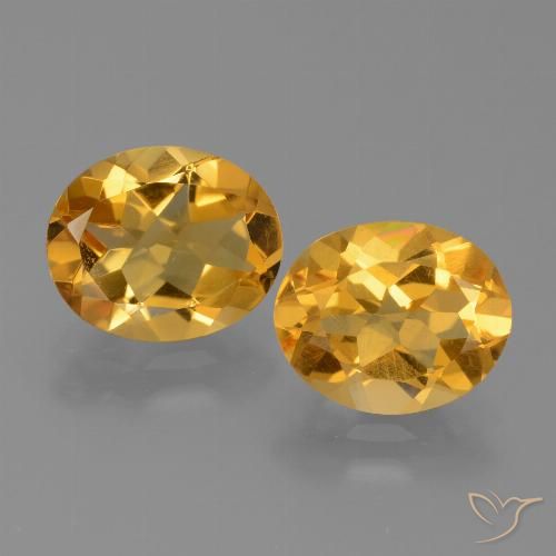 4.68ctw Natürlicher Tiefes Goldorange Citrin, Oval, VVS-VS