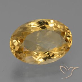9,17 ctw natürlicher Mittel-Dunkelgold Citrin, Oval, VVS