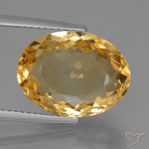 7.11ct Natürlicher Tiefes Goldorange Citrin, Oval, VVS