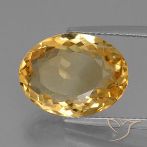 9,17 ctw natürlicher Tiefes Goldorange Citrin, Oval, VVS