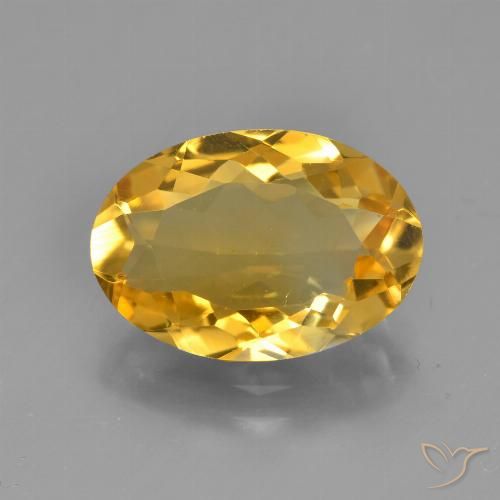 3.56ct Natürlicher Tiefes Goldorange Citrin, Oval, VS