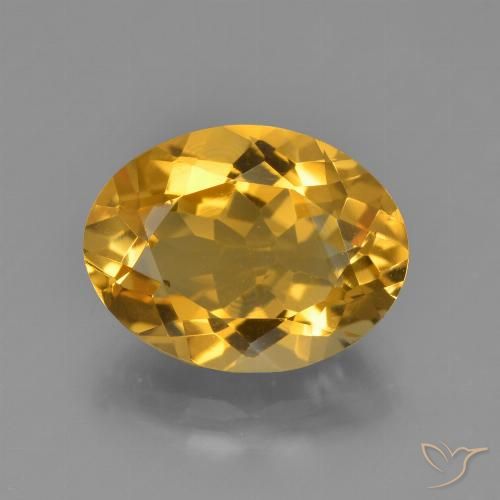 4.16ct Natürlicher Tiefes Goldorange Citrin, Oval, VVS
