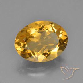 9,17 ctw natürlicher Tiefes Goldorange Citrin, Oval, VVS