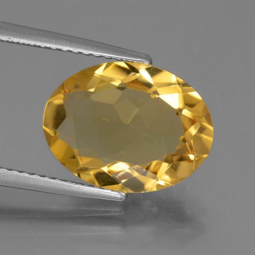 4,22 ctw natürlicher goldener Citrin, Oval Schliff, VVS