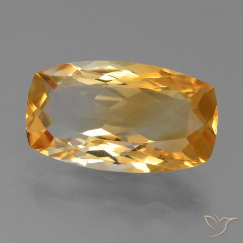 5.63ct Natürlicher Dunkelorange-Gold Citrin, Kissen, VVS