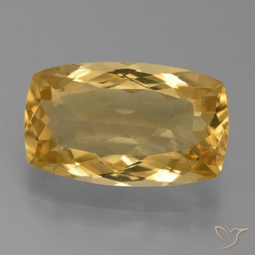 7.14ct Natürlicher Tiefes Goldorange Citrin, Kissen, VVS