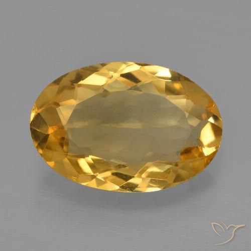 3.11ct Natürlicher Tiefes Goldorange Citrin, Oval, VVS