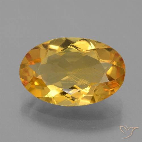 3.36ct Natürlicher Tiefes Goldorange Citrin, Oval, VS