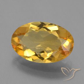 9,17 ctw natürlicher Tiefes Goldorange Citrin, Oval, VS