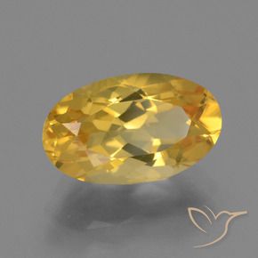 9,17 ctw natürlicher Tiefes Goldorange Citrin, Oval, VVS-VS