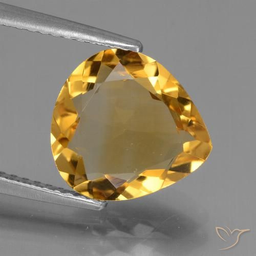 2.95ct Natürlicher Mittel-Dunkelgold Citrin, Birnenform, VVS