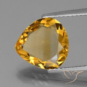 9,17 ctw natürlicher Mittel-Dunkelgold Citrin, Birnenform, VVS