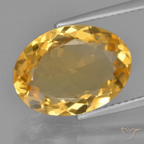 5.02ct Natürlicher Tiefes Goldorange Citrin, Oval, VVS-VS