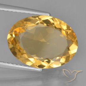 9,17 ctw natürlicher Tiefes Goldorange Citrin, Oval, VVS-VS