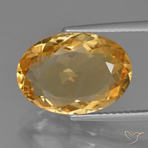 5.99ct Natürlicher Tiefes Goldorange Citrin, Oval, VVS