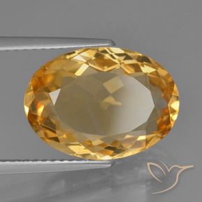 9,17 ctw natürlicher Tiefes Goldorange Citrin, Oval, VVS