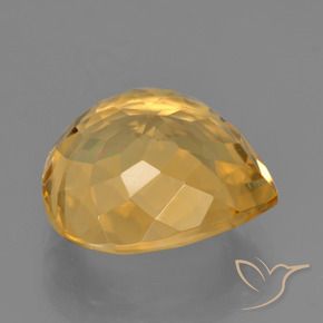 9,17 ctw natürlicher Tiefes Goldorange Citrin, Birnenform, VVS