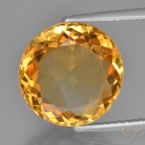 6.68ct Natürlicher Tiefes Orange-Gold Citrin, Runden, VVS
