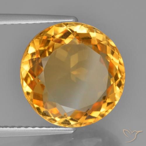 9,17 ctw natürlicher Tiefes Orange-Gold Citrin, Runden, VVS