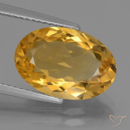 4.43ct Natürlicher Tiefes Goldorange Citrin, Oval, VVS