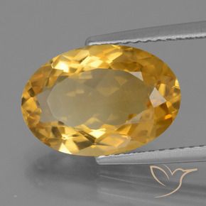 9,17 ctw natürlicher Tiefes Goldorange Citrin, Oval, VVS