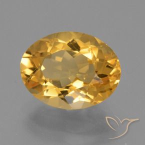 9,17 ctw natürlicher Tiefes Goldorange Citrin, Oval, VS
