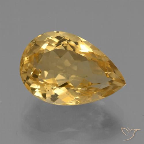 4.45ct Natürlicher Mittel-Dunkelgold Citrin, Birnenform, VVS-VS