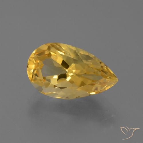 4.32ct Natürlicher Helles Gold Citrin, Birnenform, VVS
