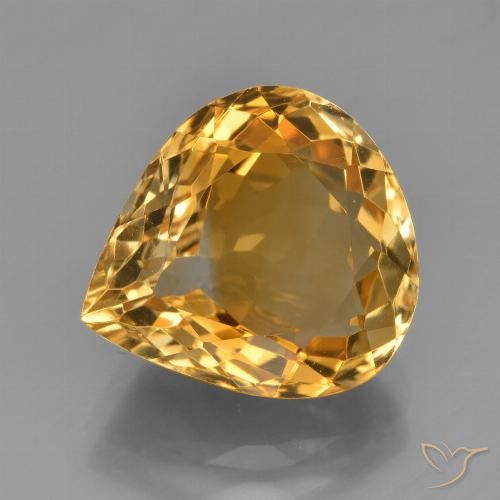 4.78ct Natürlicher Mittel-Dunkelgold Citrin, Birnenform, VVS-VS