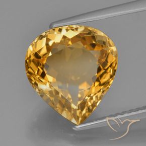 9,17 ctw natürlicher Mittel-Dunkelgold Citrin, Birnenform, VVS-VS