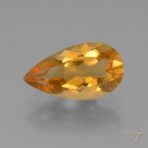 2.92ct Natürlicher Orange-Gold Citrin, Birnenform, VVS-VS