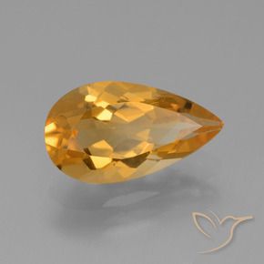 9,17 ctw natürlicher Orange-Gold Citrin, Birnenform, VVS-VS
