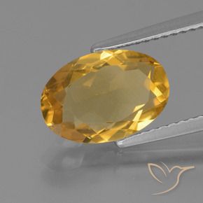9,17 ctw natürlicher Tiefes Goldorange Citrin, Oval, VVS-VS