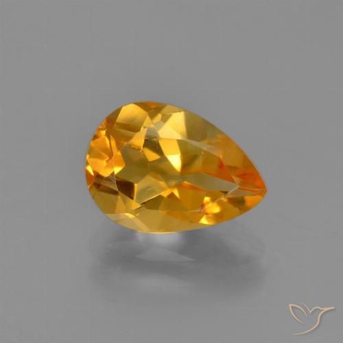 2.00ct Natürlicher Mittelorange Citrin, Birnenform, VVS-VS