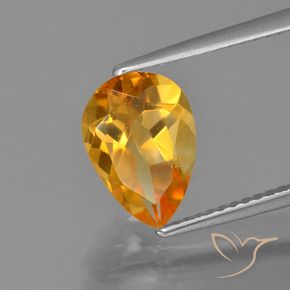 9,17 ctw natürlicher Mittelorange Citrin, Birnenform, VVS-VS