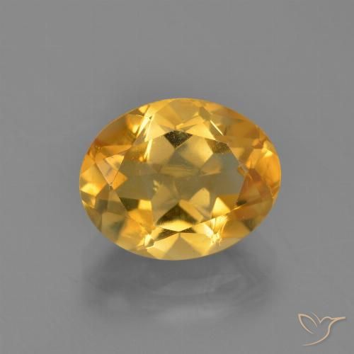 3.54ct Natürlicher Tiefes Goldorange Citrin, Oval, VVS-VS