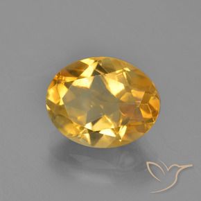 9,17 ctw natürlicher Tiefes Goldorange Citrin, Oval, VVS-VS