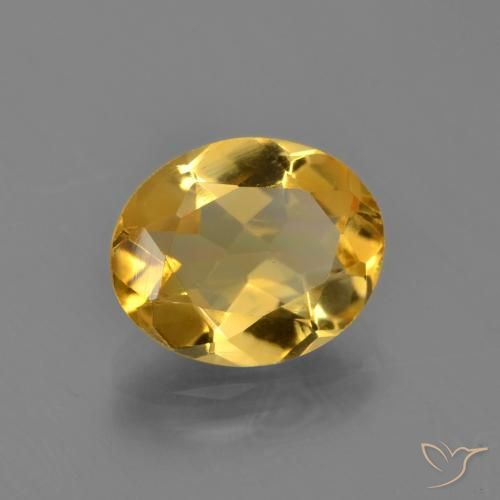 9,17 ctw natürlicher Tiefes Goldorange Citrin, Oval, VVS-VS