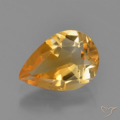 1.60ct Natürlicher Orange-Gold Citrin, Birnenform, VVS-VS