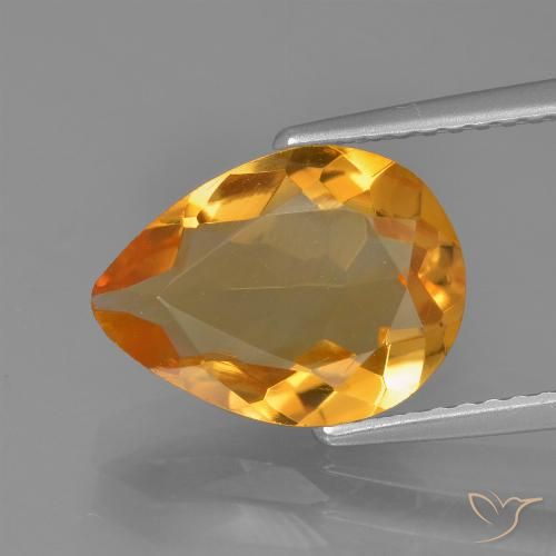 2.76ct Natürlicher Dunkelorange Citrin, Birnenform, VVS-VS