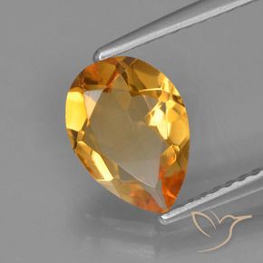 9,17 ctw natürlicher Dunkelorange-Gold Citrin, Birnenform, VVS-VS