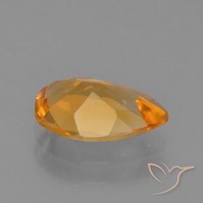 9,17 ctw natürlicher Dunkelorange-Gold Citrin, Birnenform, VVS-VS
