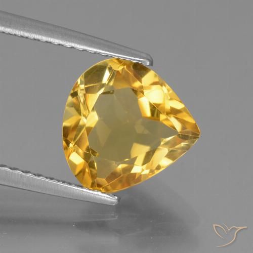 2.40ct Natürlicher Mittel-Dunkelgold Citrin, Birnenform, VVS-VS