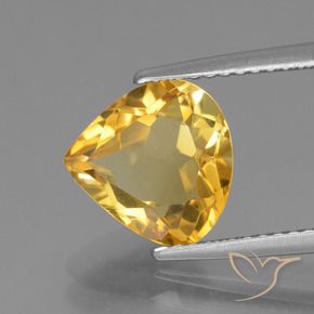 9,17 ctw natürlicher Mittel-Dunkelgold Citrin, Birnenform, VVS-VS