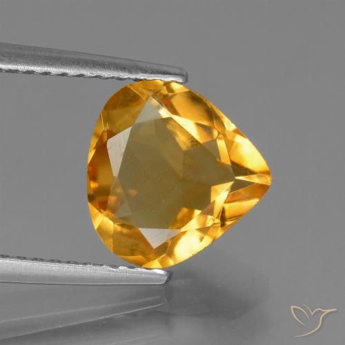 2.16ct Natürlicher Dunkelorange-Gold Citrin, Birnenform, VVS-VS