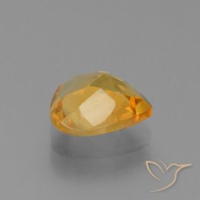 9,17 ctw natürlicher Dunkelorange-Gold Citrin, Birnenform, VVS-VS