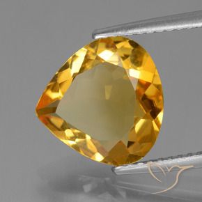 9,17 ctw natürlicher Tiefes Orange-Gold Citrin, Birnenform, VVS-VS